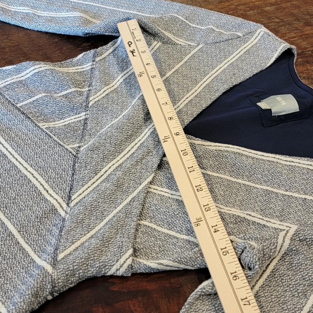 Maeve Anthropologie Wrap Dress Blue White Striped Long Sleeve Women's Size Small - Picture 7 of 10